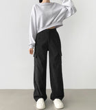 Golden Corduroy Cargo Veloa Fleece Long Wide Pants