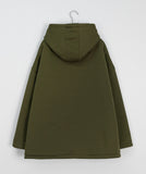 Melbon Fleece Duffel Hood Half Coat