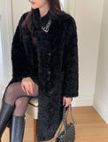 Betia High Neck Boucle Mustang Double Long Coat