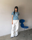 Letin flower pin tuck two-way wide pants
