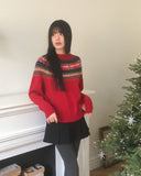 Pommel Nordic Loose Fit Round Knit