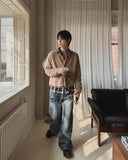 Linear Rivet Dirty Wash Denim Pants