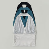 Glam Back Open Shirring Halterneck Sleeveless