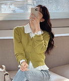 Lensi V-neck basic knit cardigan