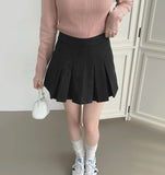 A-Line Pleats Mini Side Zipper Skirt Pants