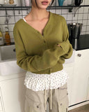 Hunin Basic V-Neck Knit Cardigan