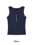 Olte Button Ribbed Sleeveless
