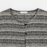 Menzi Stripe Crop Short Sleeve Cardigan