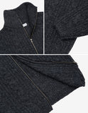 Foren cable zip-up cardigan knit