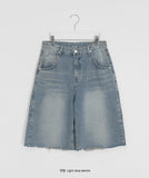 Celto Lettering Carpenter Denim Bermuda Pants