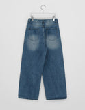 Oshri Pintuck Washing Denim Wide Pants
