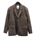 Maxi Cracked Leather Jacket