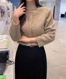 Demit Dumble Fluffy Crop Cardigan Jacket
