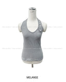 Moni mother of pearl button halter sleeveless