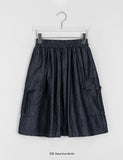 Cocuna Banding Cotton Cargo Midi Skirt