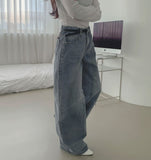 Loose Wide Clean Washing Four-Season Denim Cotton Pants
