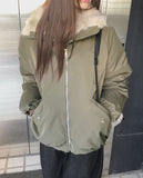 Leyou High Neck Two-Way Fur Padding Jumper