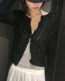 [MADE] Bezel Punching Round Knit Cardigan