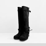 Demin Belt Suede Boots