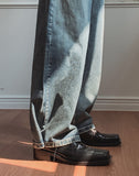 Undersnap wide denim pants