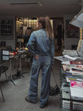 Chike Diagonal Rivet Denim Pants