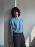 Prism boat neck knit long sleeve T-shirt