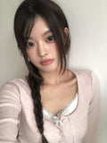 Sojin Lace Shirring Button T-Shirt