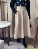 Milo Brushed Flare Long Skirt