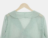 Mauve Frill See-through Blouse