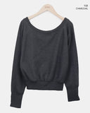 Kyuhin Sleeve Button One-Shoulder Sweatshirt