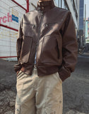 BOD High-neck Leather Jacket