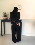 Kinon Back Bijou Point Wide Cotton Pants