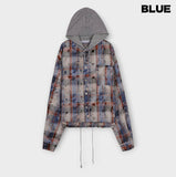 Vince Damage Hood Check Jacket