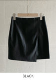 Aven Leather Wrap Mini Skirt