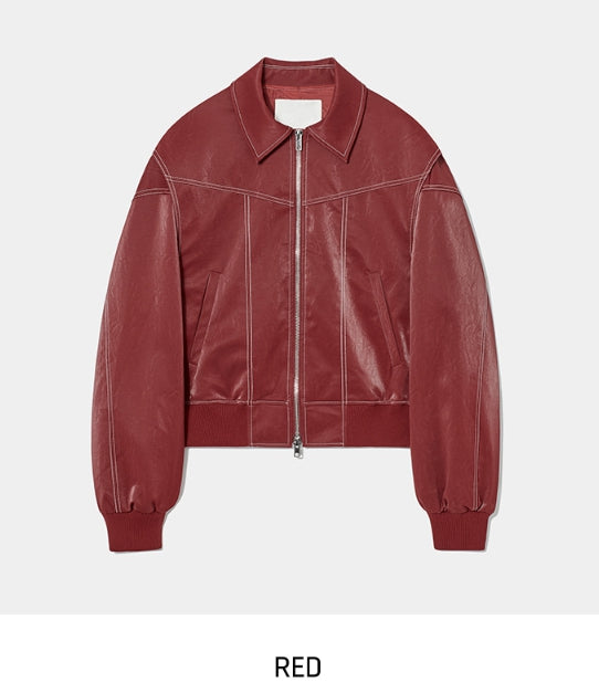 【U LAN】(UNISEX) Raper Leather Balloon Jacket U LAN】(UNISEX) Raper Leather Balloon Jacket (U LAN/レザー