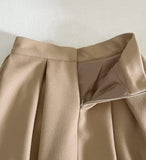 Loreson Wool Pintuck Flare Skirt