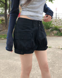 Hush Button Pocket Pumpkin Shorts
