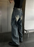 Nyujin wide cargo pocket denim pants