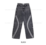 (UNISEX) Line deki color matching denim pants