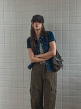 Wes Span Semi-Crop Snap Denim Shirt