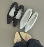 Ribbon Shirring Square To Flat Shoes
