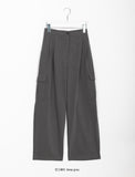 Tooken pin tuck cargo banding slacks