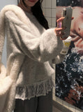 Peto Loose Pendant Lip Neck One-Shoulder Knit