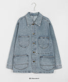 Yukai Collar Pocket Over Denim Jacket