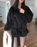 Forbe Belted High Neck Half Coat
