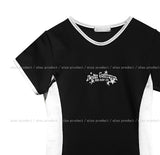 Sporty Star Printing Color Matching Short Sleeve