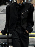Deep Black Knit Suede Jacket