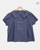 Puren Double-Button Short-Sleeve Blouse