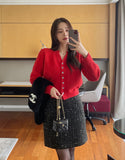 Twinty Sequins Tweed Mini Skirt