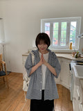 [unisex] Vults Vintage Over Check Hood Shirt